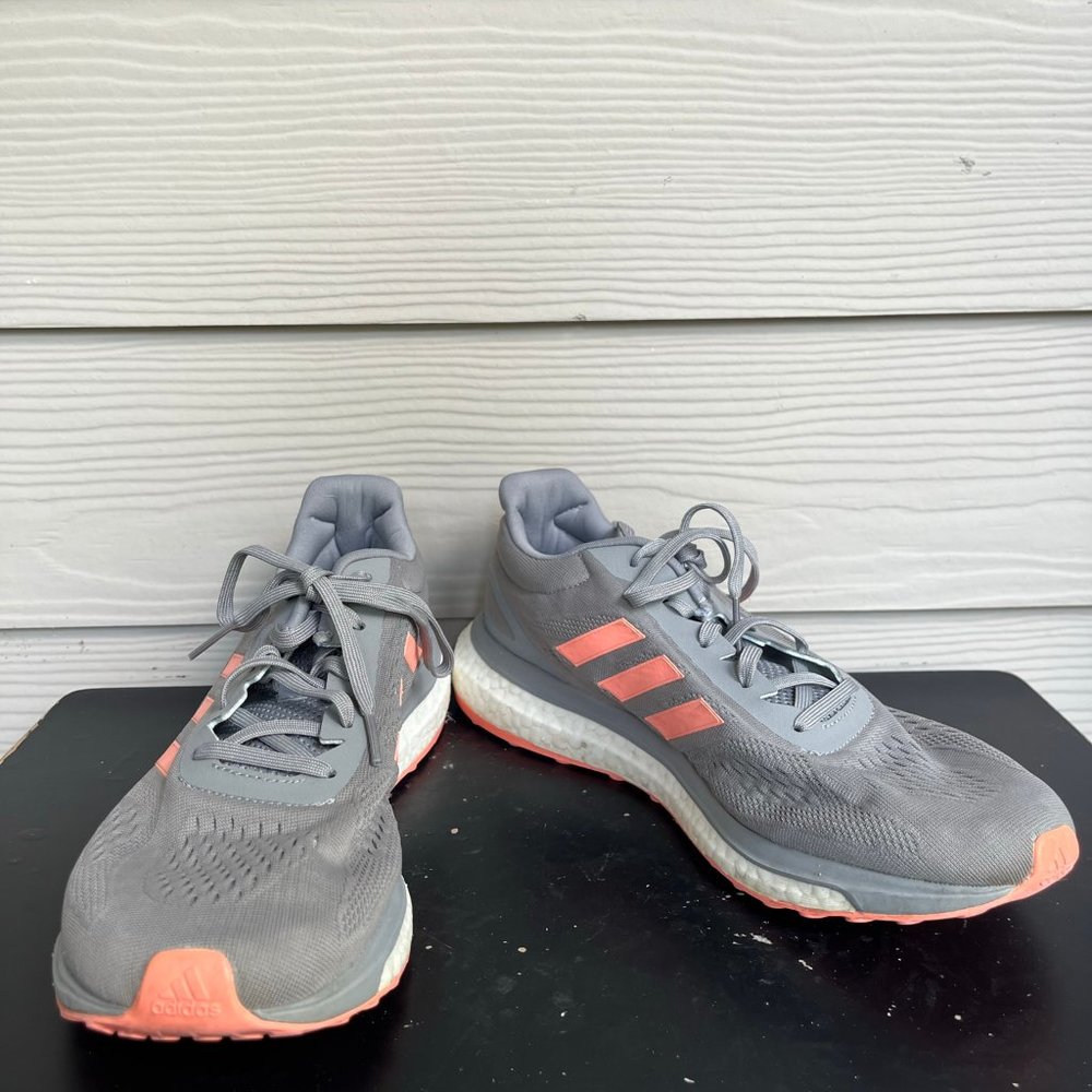 Adidas Women's Response Boost LT Grey Sun Glow Running Shoes Sneakers Sz. 10 - Picture 2 of 9